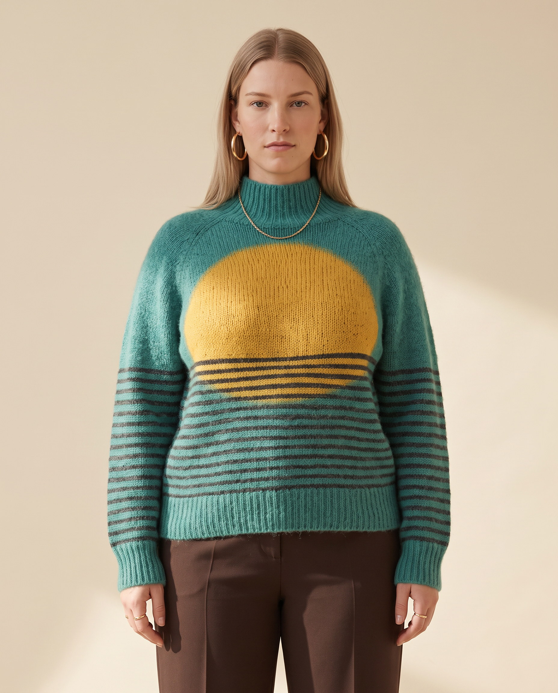 Horizon Sweater — worn by a model against a pale sand studio backdrop