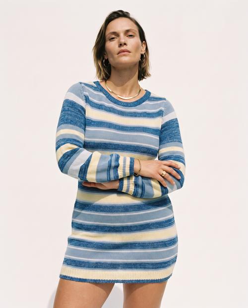 Bell Sleeve Knit Dress, on a soft off-white studio backdrop