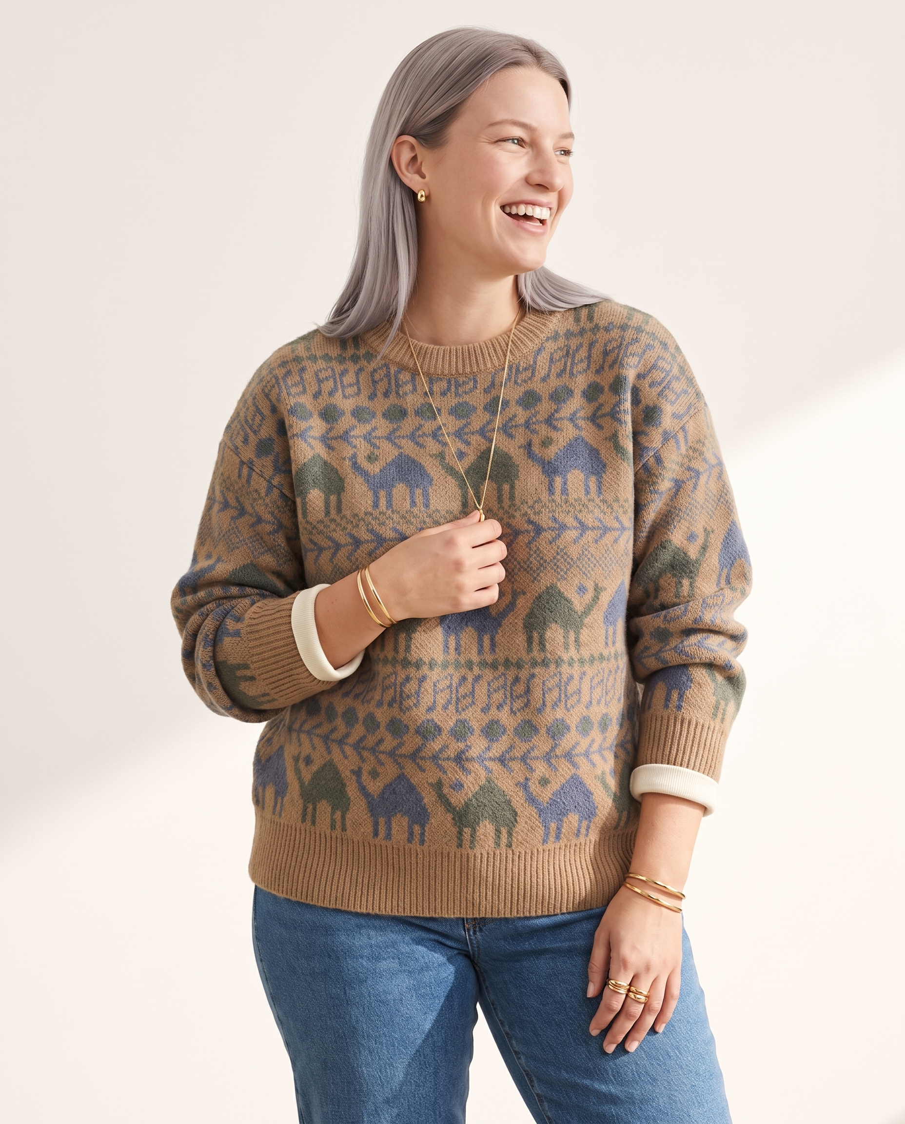 Everyday Crew Sweater, on a soft off-white studio backdrop