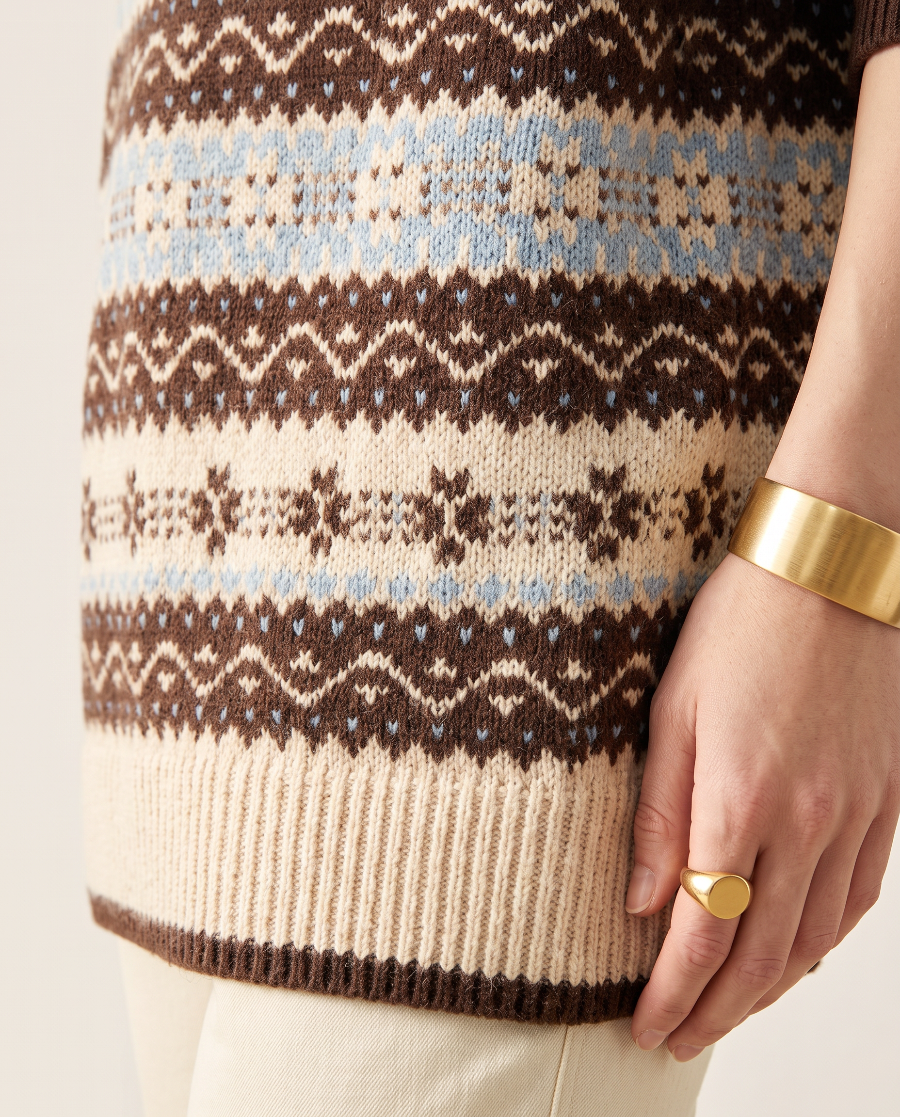 Cloud Knit Crewneck — knit detail, on a soft off-white studio backdrop