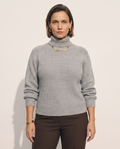 Knit & Loom Raglan Collar Knit in Grey