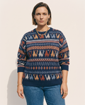 Knit & Loom Folk Pattern Sweater in Blue