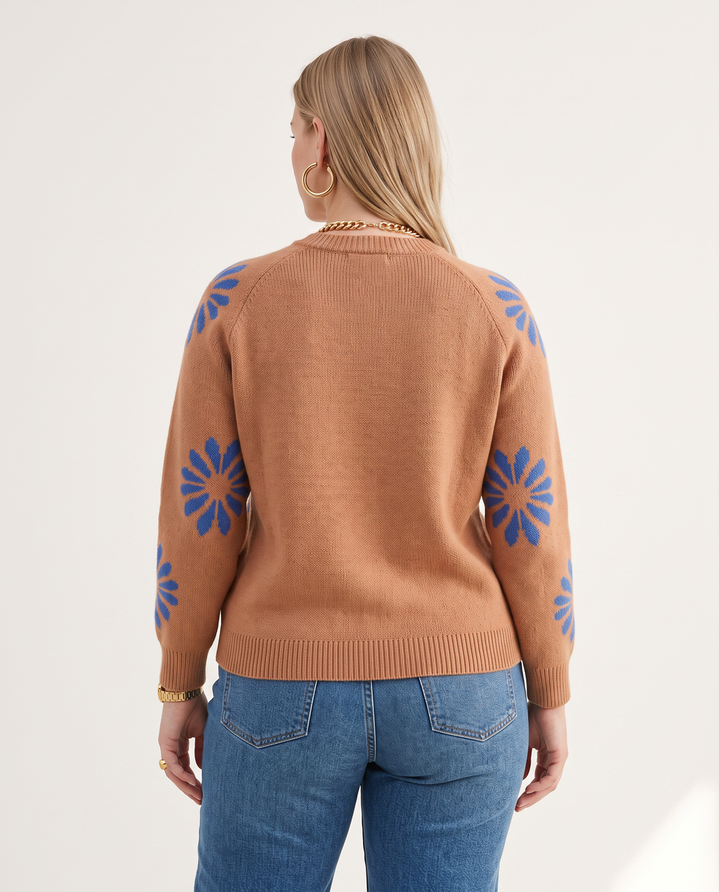 Knit & Loom Daisy Knit Sweater, back view