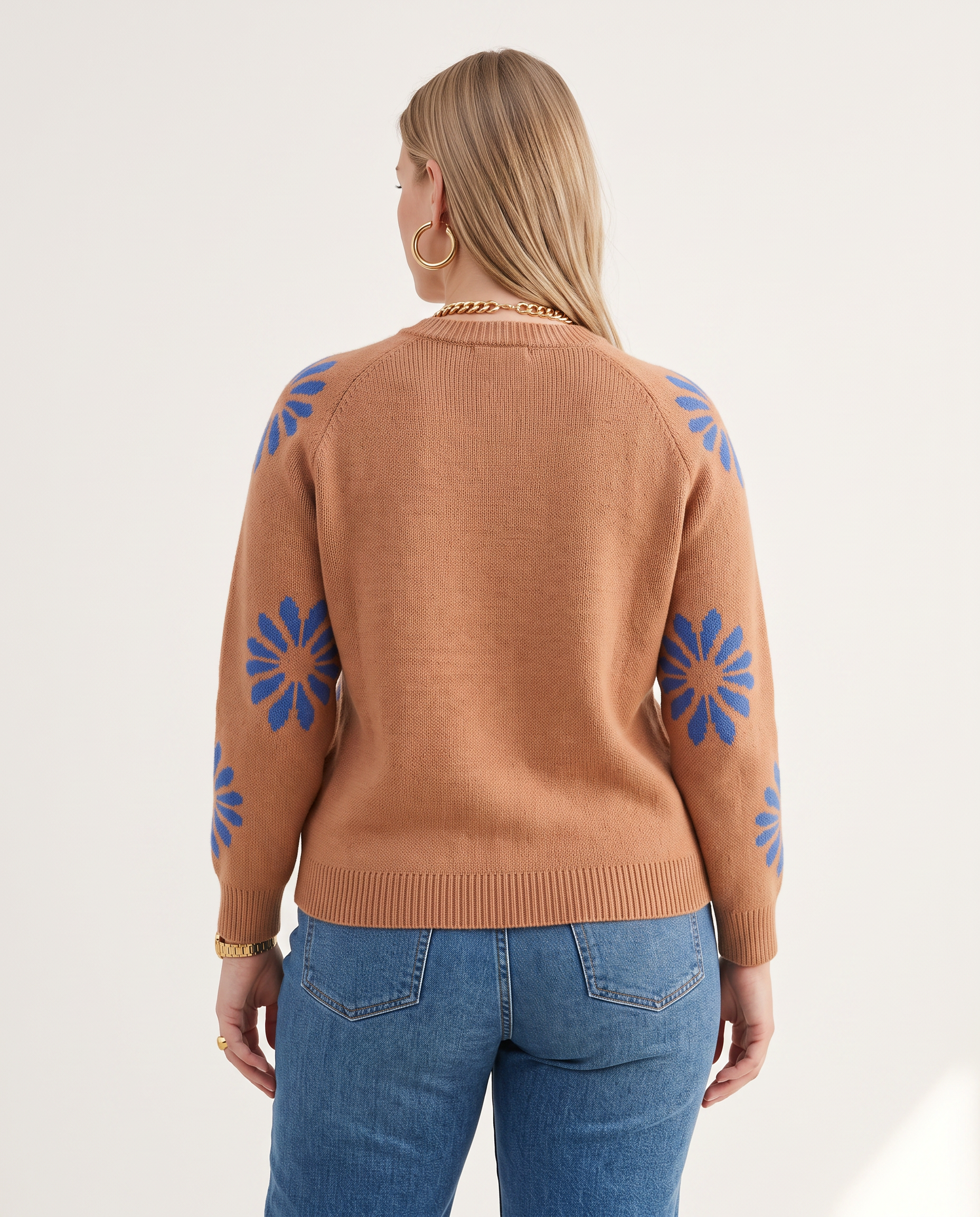 Knit & Loom Daisy Knit Sweater, back view
