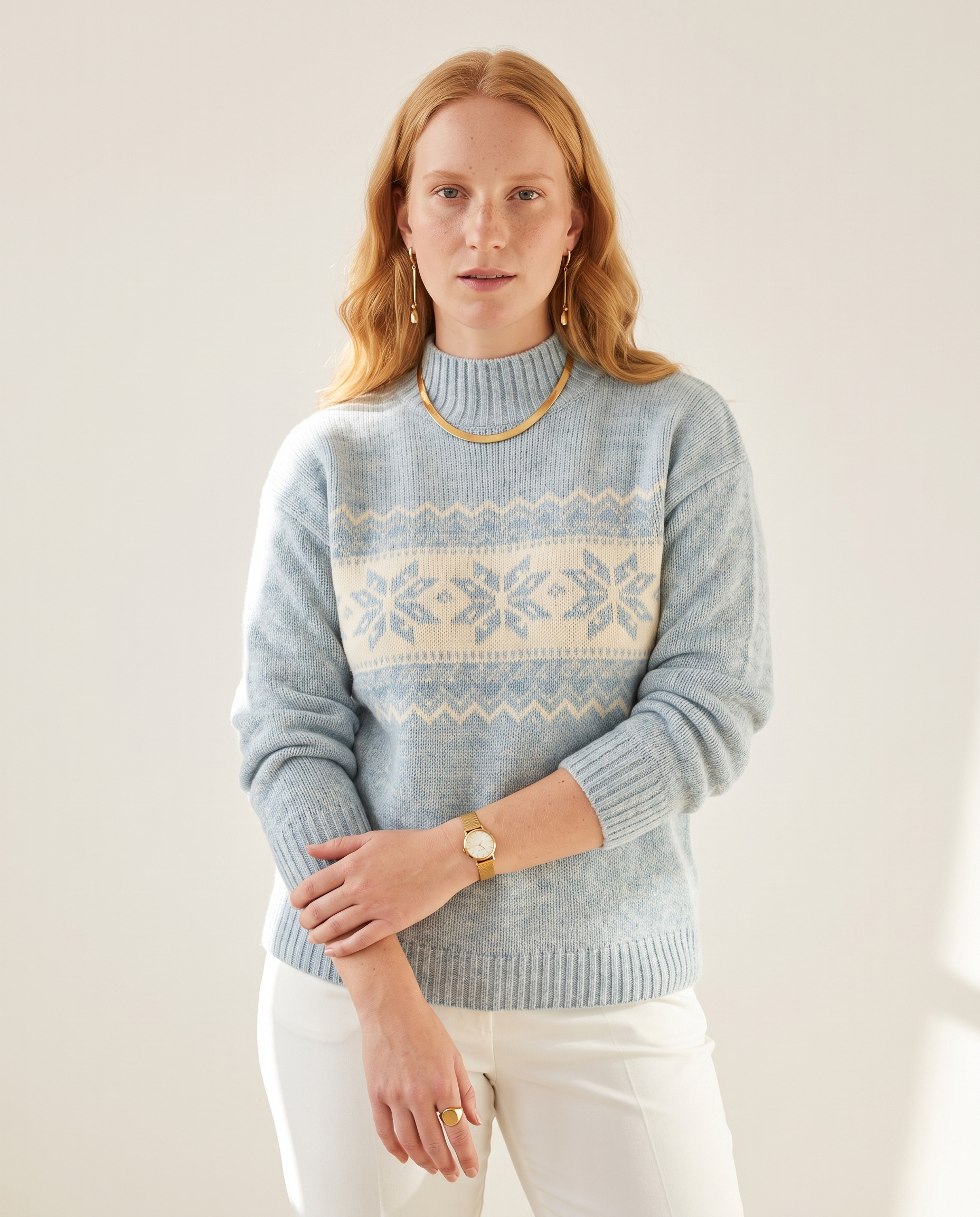 Knit & Loom Snowdrift Half-Neck Sweater