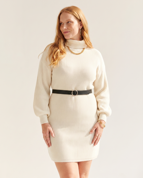 Knit & Loom Belted Rib Knit Dress