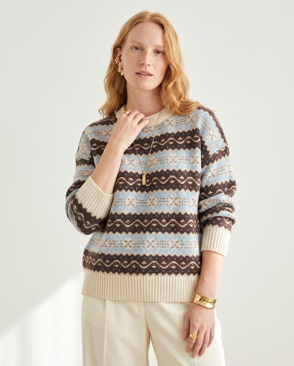 Knit & Loom Cloud Knit Crewneck, three-quarter view