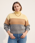 Knit & Loom Three-Tone Roll Neck