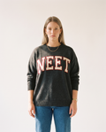 Knit & Loom Varsity Knit Top in Dark Grey