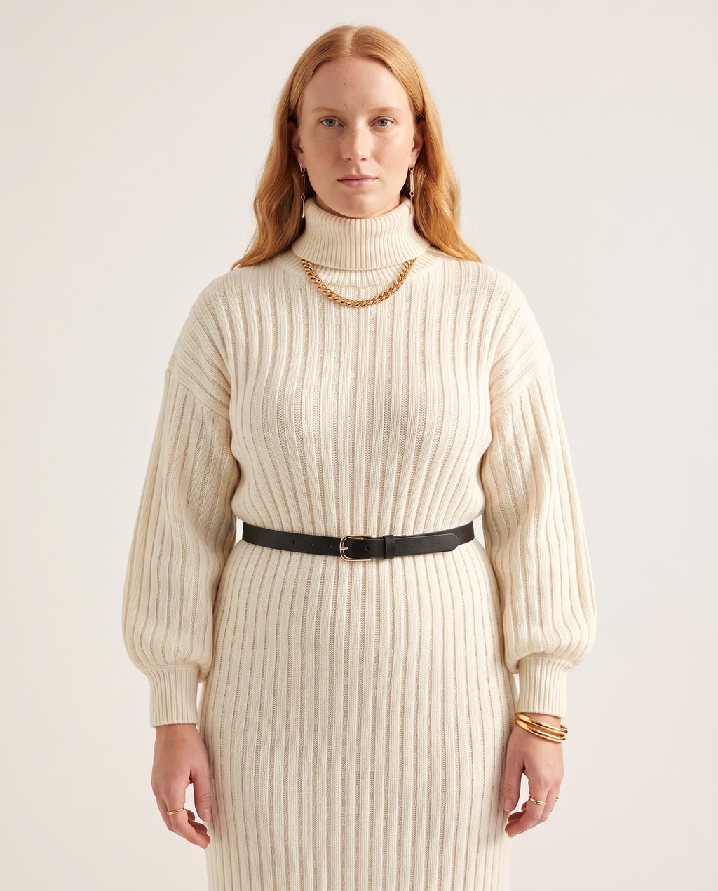Knit & Loom Belted Rib Knit Dress