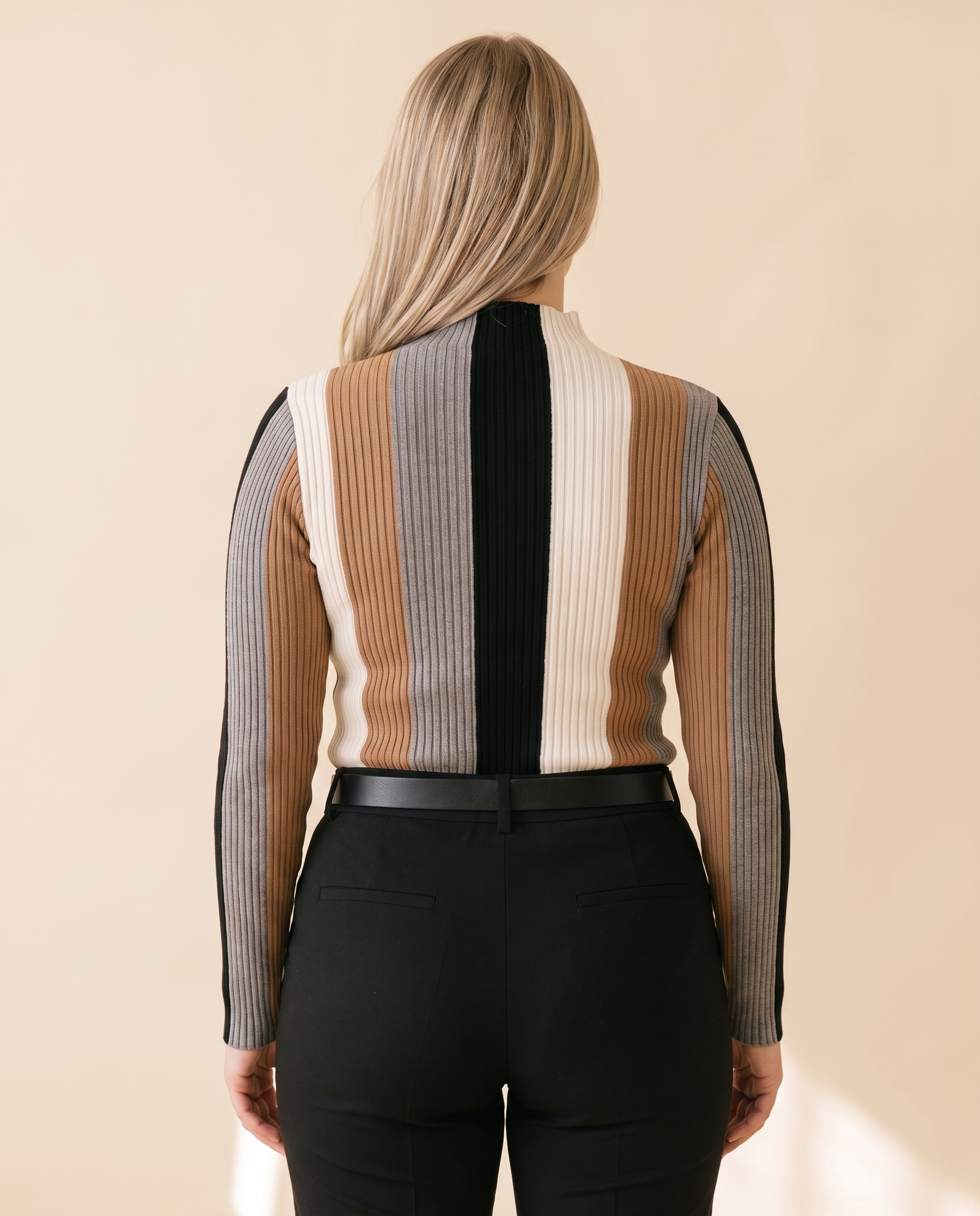 Vertical Stripe Rib Top, back view